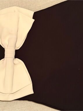 Elegant Black & Cream Bow Hair Clip - Women Accessories